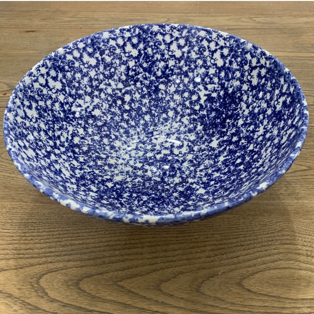 La Primula SRL Italy Cobalt Blue Spongeware Splatter Serving Bowl
